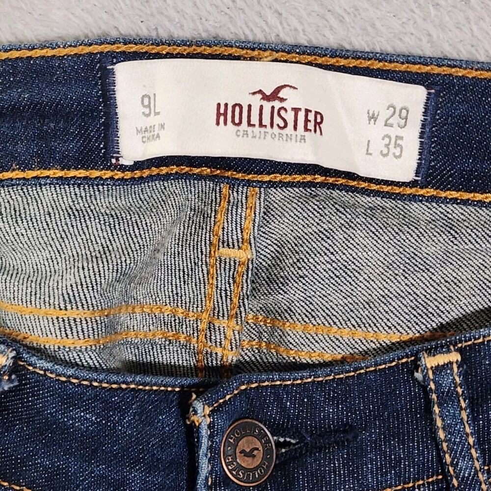 Hollister Bootcut Jeans Low Rise Dark Was Bkue Denim Womens Size 29 Long - Picture 4 of 10